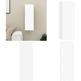 vidaXL Mobile Porta TV Bianco 30,5x30x90 cm in Legno Multistrato - Mobile TV - Armadio TV a parete