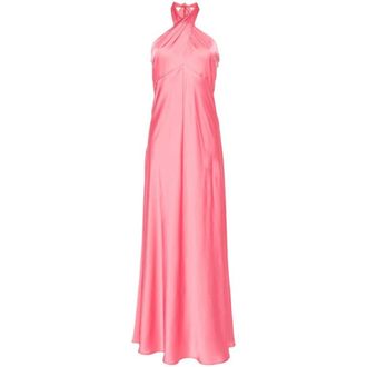 D.exterior Koraalroze Maxi Jurk - Dames - Maxi kleedjes - Roze - M - Satijn - Kleedjes