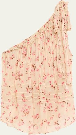 Isabel Marant Loeva Floral One-Shoulder Top