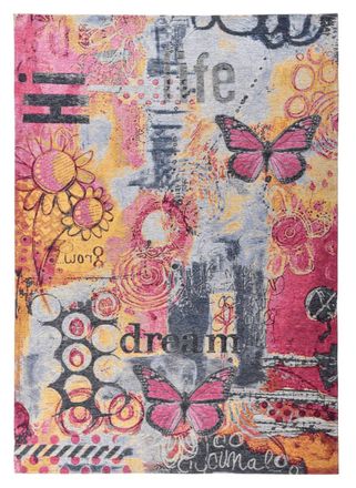 Gino Falcone Alfombra de sal&oacute;n de tejido plano - poli&eacute;ster/algod&oacute;n