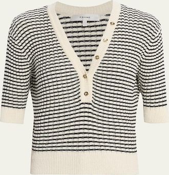 Frame Denim The Stripe V-Neck Top
