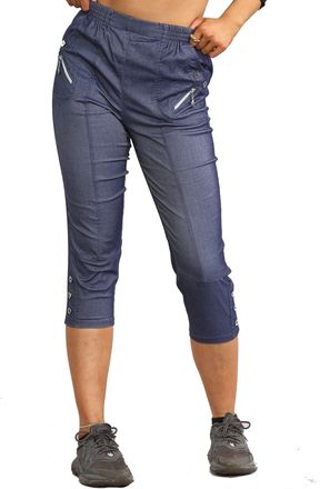 Generic Women Capri Trousers Cropped Pants Ladies 3/4 Length Stretch Legging Pocket Crop Pull On Trigging Elasticated Waist Work Office Slim Tapered Tailored 