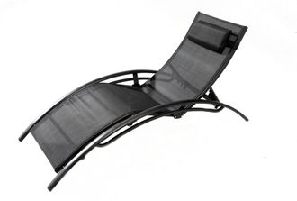 Concept Usine Tumbona negra regulable y apilable de 1 plaza con patas de acero