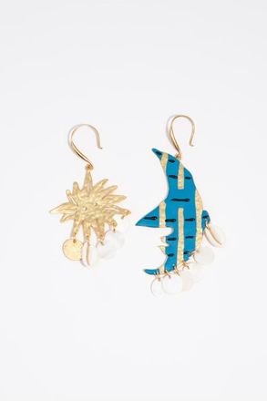 Bimba & Lola Brushed Moon and S un earrings in Blue at Nordstrom