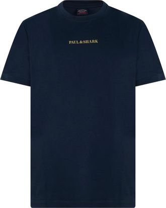 Paul & Shark T-shirt met logo - Heren - Tops - Blauw - Maat: XL Katoen