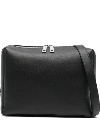 Fendi large Lui palladium-logo zip shoulder bag - Black
