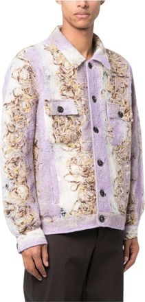 Vitelli Wool Blend Graphic Print Bomber Jacket