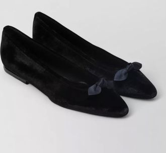 Loro Piana ballerina shoes pointed toe velvet bow