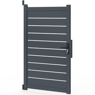 IDMarket Porta a battente 100x160 cm in alluminio forato grigio antracite