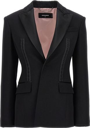 Dsquared2 Black Single-breasted Wool Blazer