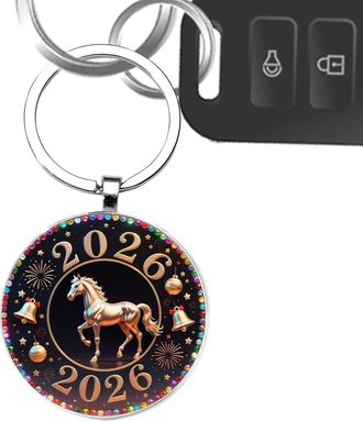 Generic Horse Key Chain - 2026 Backpack Ornaments 2D - Year of the Horse Funny Keychains,for Birthday Graduation Holiday Travel