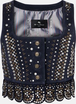 Etro Studded suede vest