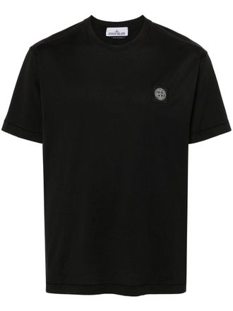 Stone Island Mens Compass Patch Logo T-Shirt in Black material_cotton - Size Large