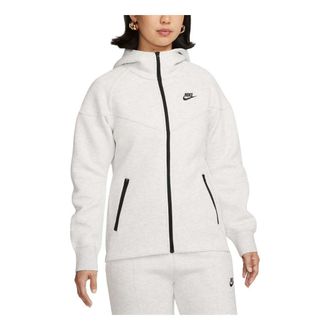 Nike (WMNS) Nike Sportswear Tech Fleece Windrunner Full-Zip Hoodie Asia Sizing Light Grey Black FB8339-013