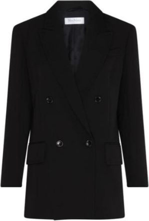 Max Mara Dubbele rij knopen jas - Dames - Blazers - Zwart - XS - Wol - Jassen
