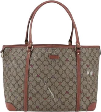 Gucci Pre-owned Tote Bags, female, Brown, Size: ONE SIZE Pre-owned Vintage Canvas Tote Bag