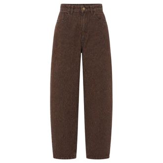 By-Bar Amsterdam Dames, Jeans, Bruin, Maat: XS Katoen
