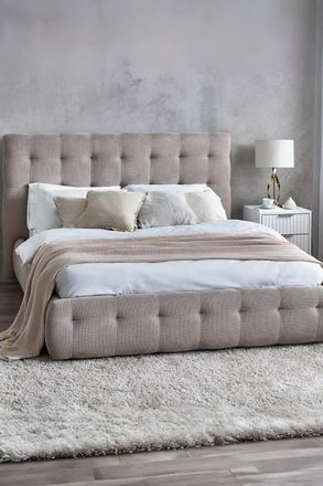 Julian Bowen Odette Upholstered Bed in Taupe | Size: Double