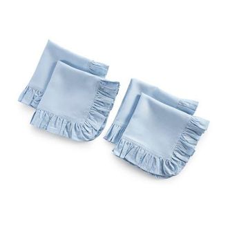 Solino Home Linen Dinner Napkins - Gabrielle Ruffle, 20 x 20 in Sky Blue at Nordstrom, Size Large