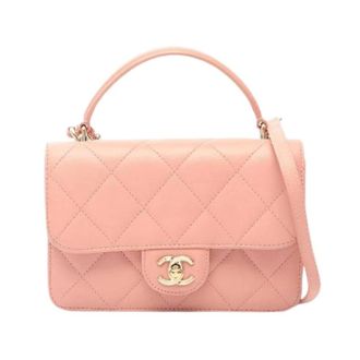 Chanel Pre-owned Matelasse Top Handle 2Way Schoudertas - Dames - Pre-owned - Roze - Maat: ONE Size Leer