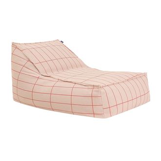 NOBODINOZ Vibes Long Sitzsack (f&uuml;r Erwachsene), pink red grid