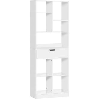 HOMCOM Homcom - Estanter&iacute;a De Madera Estanter&iacute;a Librer&iacute;a Con 1 Caj&oacute;n Y 9 Compartimientos De Almacenamiento Mueble Librer&iacute;a Para Sal&oacute;n Oficina 60x26x158 Cm