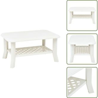 vidaXL The Living Store Tavolino da Salotto Bianco 90x60x46 cm in Plastica - Tavolino allaperto