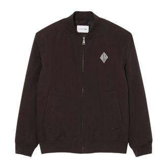 Lacoste Bomber Jackets, male, Brown, Size: 2XL Retro Badge Water-repellent Bomber Jacket