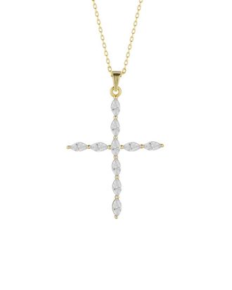 Glaze Jewelry 14K Over Silver Cz Cross Necklace
