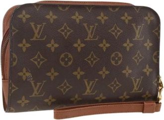 Louis Vuitton Pre-owned Clutches, female, Brown, Size: ONE SIZE Pre-owned Monogram Clutch Bag
