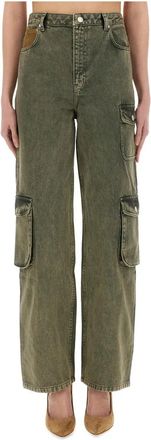 Moschino Pantalone - Dames - Regular Fit Jeans - Groen - W29 - Jeans