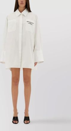 Off-white oversized cotton shirt dress