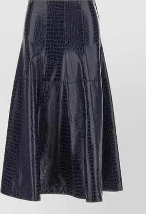 Pinko croc-effect a-line midi skirt
