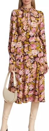 byTiMo Womens Floral Midi Dress In Autumn Flowers