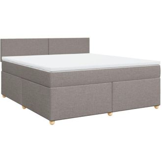 vidaXL Vidaxl - Cama Box Spring Con Colch&oacute;n Tela Gris Taupe 180x200 Cm