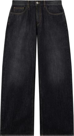 Palm Angels Curved Logo Loose Jeans - Heren - Loose Fit Jeans - Grijs - W32 - Katoen - Jeans