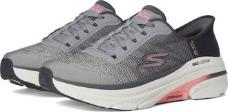 Skechers Womens Max Cushioning Arch Fit 2.0 Adelphi Hands Free Slip-ins Sneaker, Gray/Coral, 6.5 UK