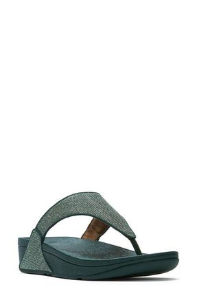 FitFlop Lulu Shimmerglitz Toe Post Sandal in Deep Ocean at Nordstrom, Size 11