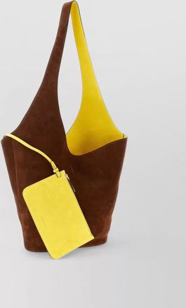 Alberta Ferretti suede bag featuring long strap