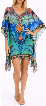 Ranee&rsquo;s Mixed Print Poncho in Blue at Nordstrom Rack