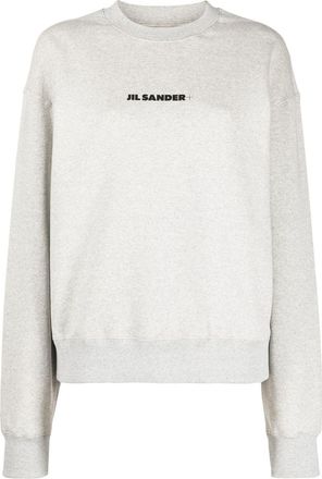 Jil Sander logo-print cotton sweatshirt - women - Cotton - L - Grey