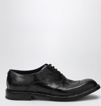 Dolce & Gabbana Washed black calfskin lace-up shoe