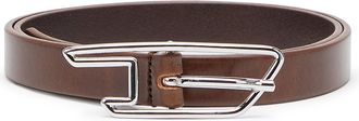 Diesel 2cm belt in pull-up leather with D buckle - Belts - Woman - Brown