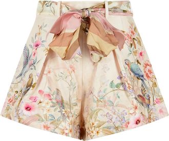 Zimmermann Rebellion korte broek van zijde en cr&egrave;me katoen