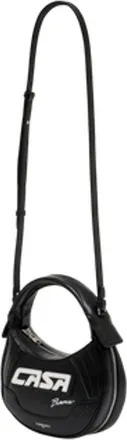 Casablanca Womens Leather Biker Purse Shoulder Bag Black