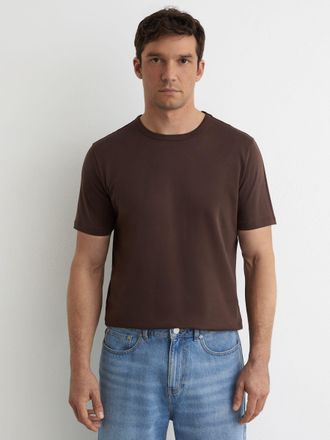 Reiss Brown Air-water Cotton Tailored-fit T-shirt, Xxl
