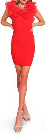 Flying Tomato Ruffled Body-Con Minidress in Red at Nordstrom Rack, Size Medium