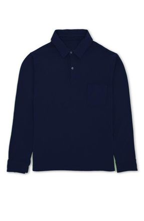 Fortela Missouril Long Sleeve Cotton Polo in Blue at Nordstrom, Size Small