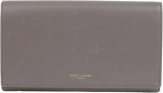 Saint Laurent Pre-owned Wallets, female, Gray, Size: ONE SIZE Pre-owned Flap Long Wallet
