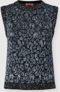 Missoni Crew-neck Top In Jacquard Knit With Animalier Pattern in Green& Brown at Nordstrom, Size 38 It